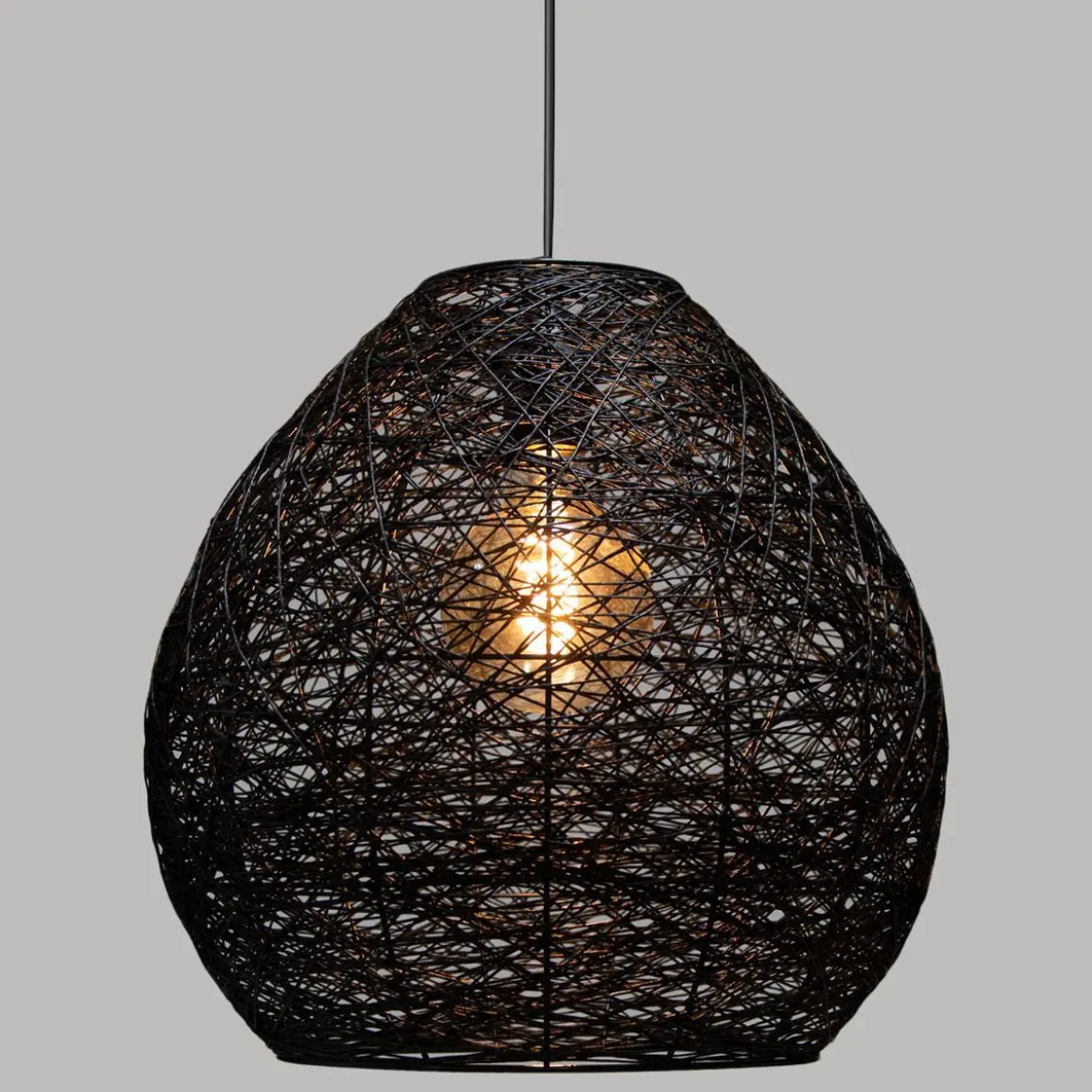 SUSPENSION PAPIER NOIR MONA D.34CM
