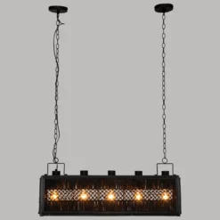 SUSPENSION RAFIA AARON NOIR L.93CM
