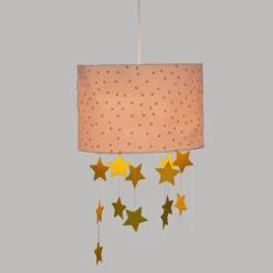 SUSPENSION ROSE ET DORE