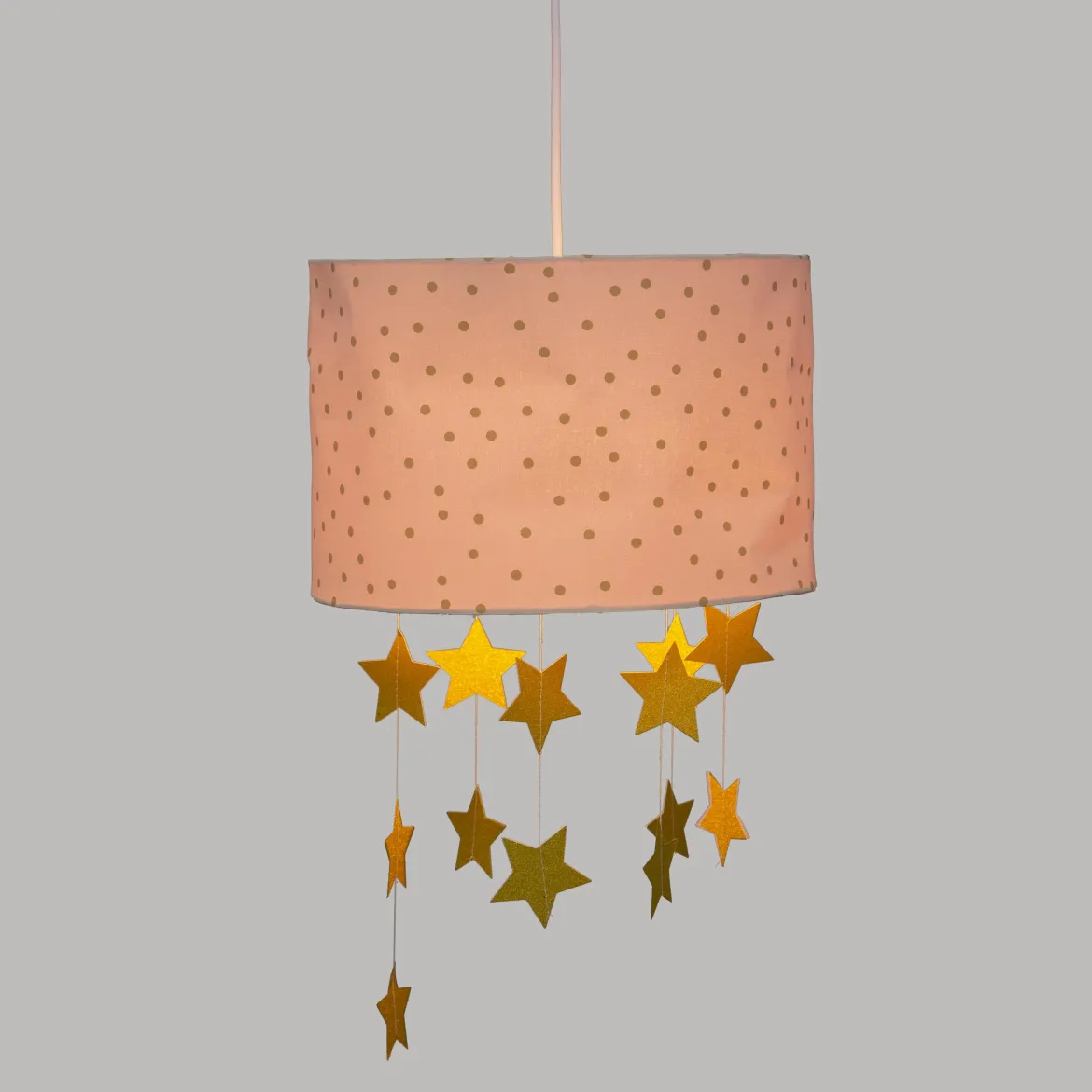 SUSPENSION ROSE ET DORE