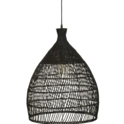 SUSPENSION ROTIN LEA NOIR D.49CM