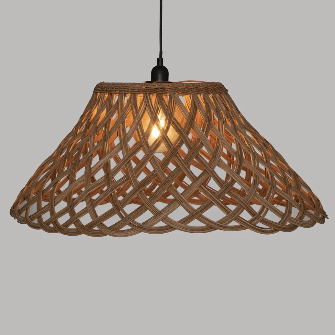 SUSPENSION ROTIN LOUR NATUREL D.64CM