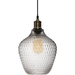 SUSPENSION VERRE FUME OMAHA D.21CM