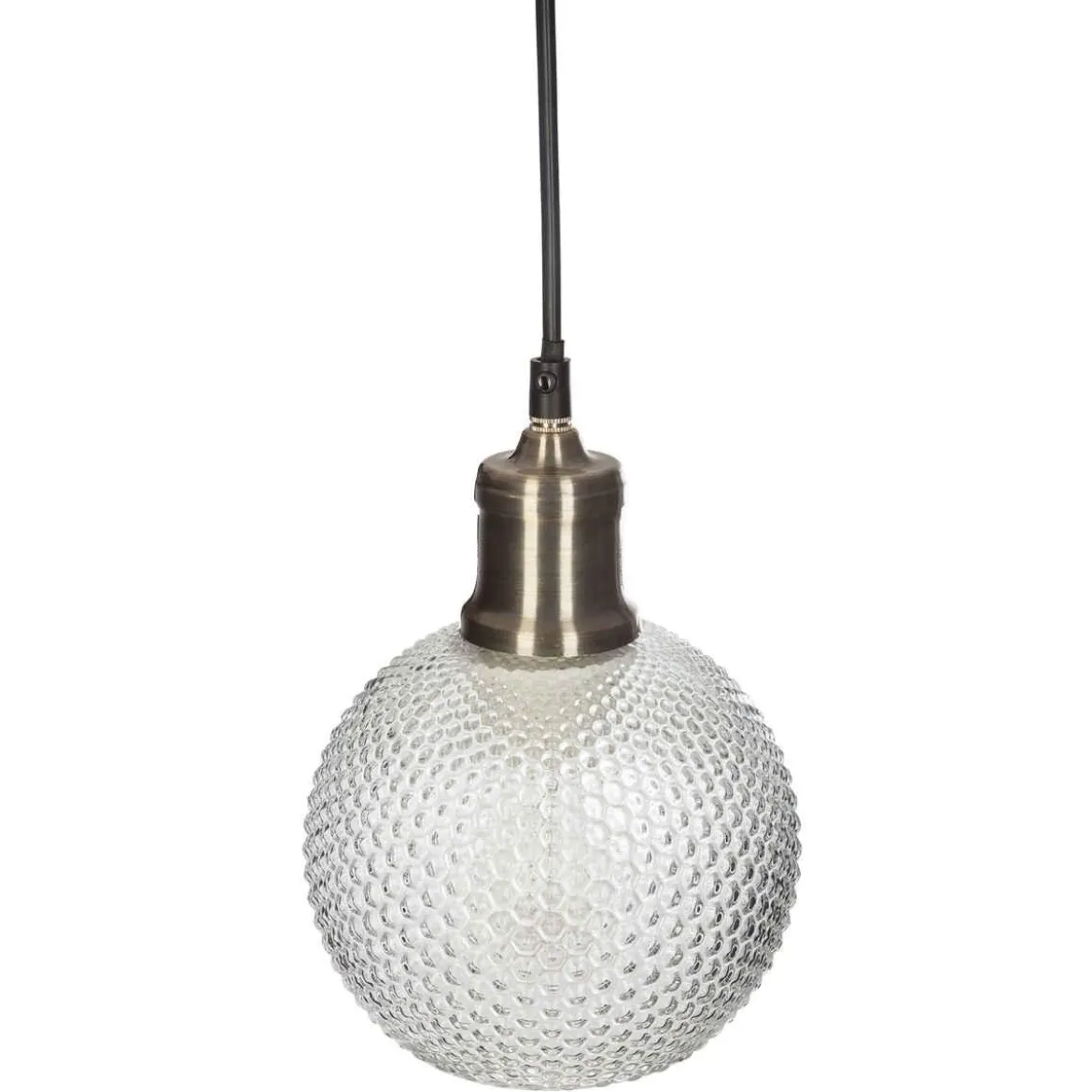 SUSPENSION VERRE STRIE KAT TRANSPARENT D.15CM