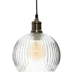 SUSPENSION VERRE TRANSPARENT LAYE D.20CM