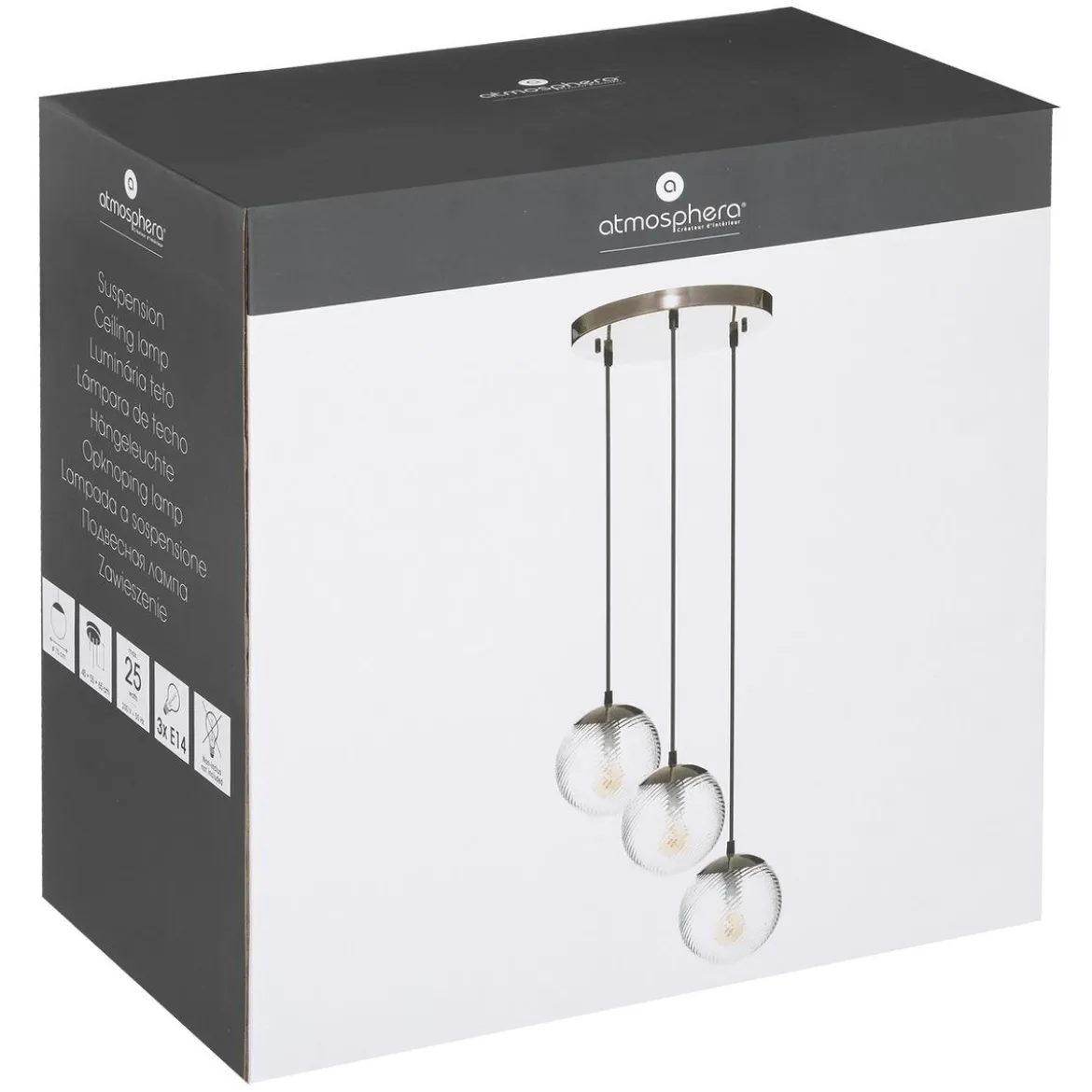 SUSPENSION X3 VERRE NIGHT DORE D.15CM
