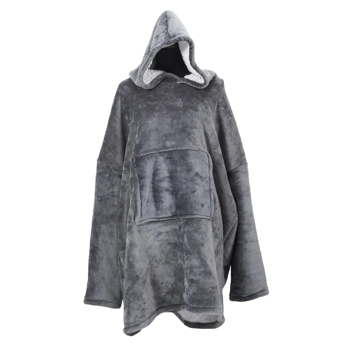 SWEAT A CAPUCHE INTERIEUR SHERPA GRIS