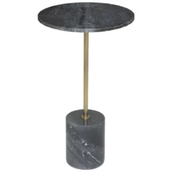 TABLE APPOINT MARBRE ILIAN GRIS D.35.5X61CM