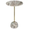 TABLE APPOINT MARBRE NEMA BEIGE D.35.5X58CM