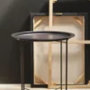 TABLE APPOINT METAL FUSAIN 47X47X51CM