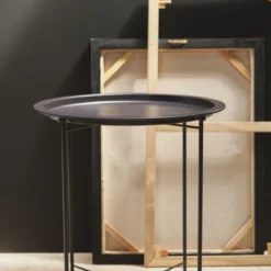 TABLE APPOINT METAL FUSAIN 47X47X51CM