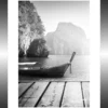 TABLEAU BAGUETTE NOIRE BATEAU 15X20CM