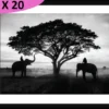 TABLEAU BAGUETTE NOIRE PAYSAGE ASIATIQUE 25X20CM