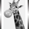 TABLEAU BAGUETTE NOIR GIRAFE 20X30CM