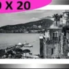 TABLEAU 30 CM X 20 CM BAGUETTE NOIRE  VUE SUR MER