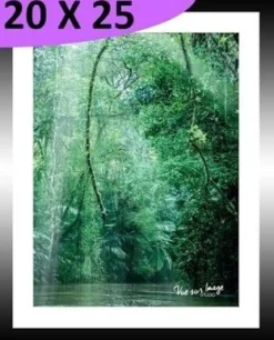 TABLEAU 20 CM X 25 CM BAGUETTE NOIR MAT  JUNGLE