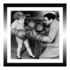 TABLEAU 25X25CM BAGUETTE NOIRE BOXE ENFANT
