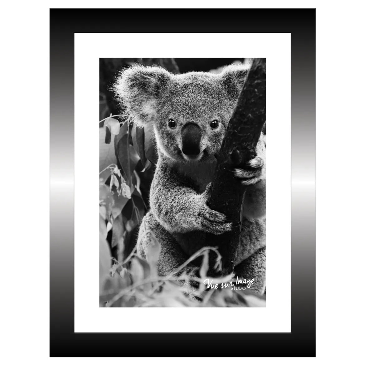 TABLEAU 15X20CM BAGUETTE NOIRE KOALA