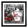 TABLEAU 25X25CM BAGUETTE NOIRE MAT BICYCLETTE