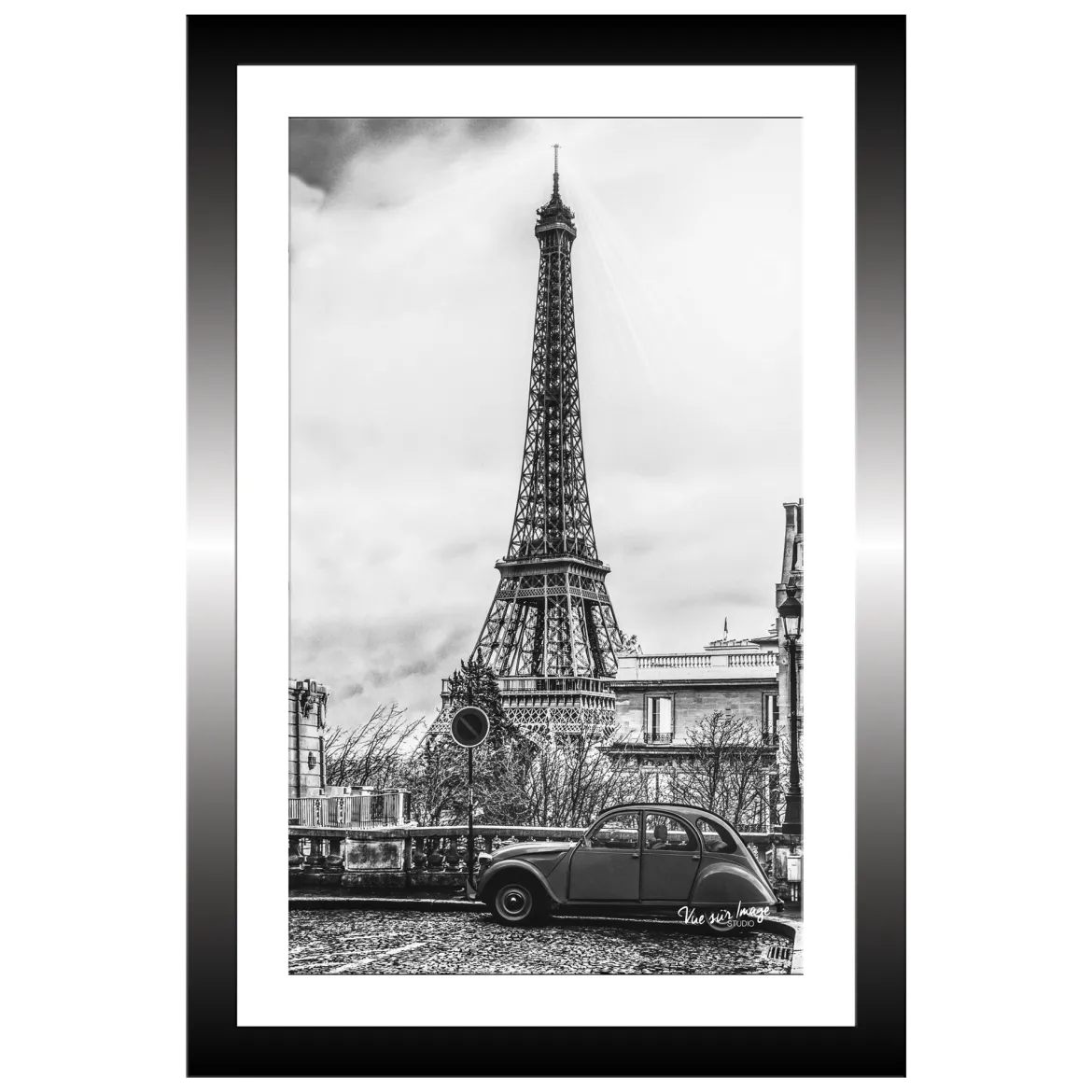 TABLEAU 20X30CM BAGUETTE NOIRE TOUR EIFFEL