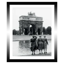 TABLEAU 25X30CM BAGUETTE NOIRE VINTAGE MAMIE ARC TRIOMPHE
