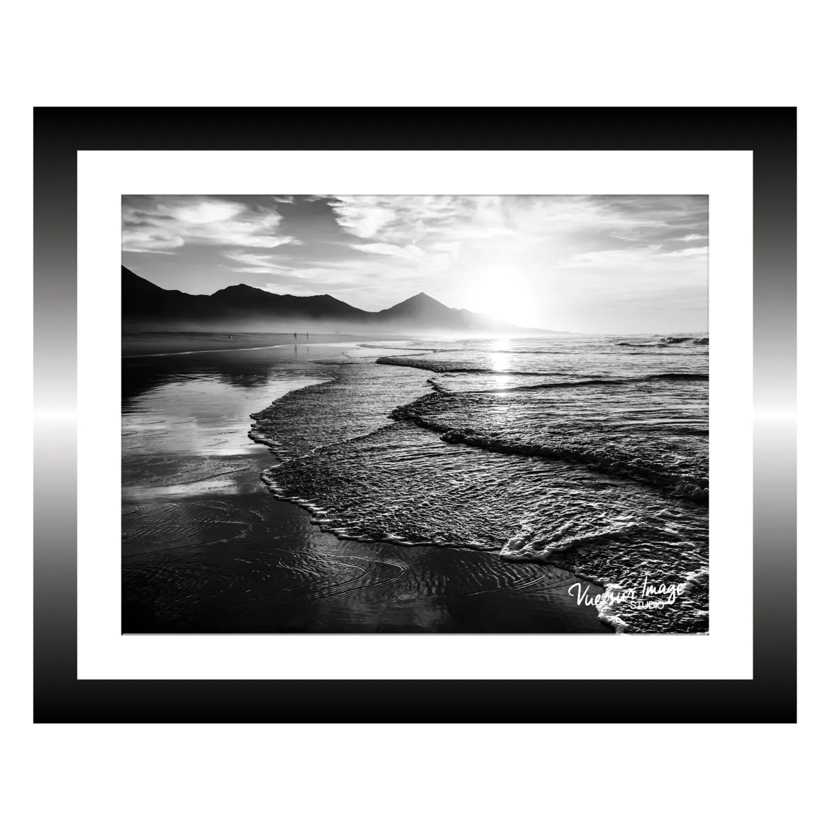 TABLEAU 25X20CM BAGUETTE NOIR MER