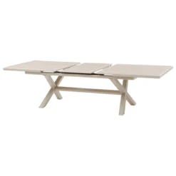 TABLE AXIOME EXTENSIBLE ALUMINIUM LIN ARGILE 10 PLACES