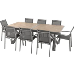 TABLE AXIOME EXTENSIBLE ALUMINIUM HONEY PRALINE 10 PLACES