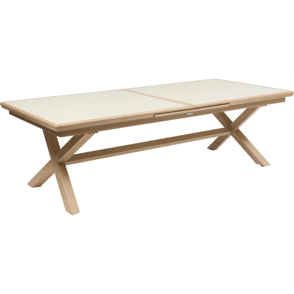 TABLE AXIOME EXTENSIBLE ALUMINIUM ARGILE HONEY 12 PLACES