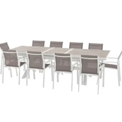TABLE AXIOME EXTENSIBLE ALUMINIUM SEPIA 10 PLACES