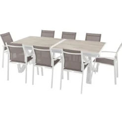 TABLE AXIOME EXTENSIBLE ALUMINIUM SEPIA 10 PLACES