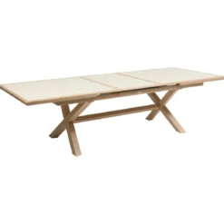 TABLE AXIOME EXTENSIBLE ALUMINIUM ARGILE HONEY 10 PLACES