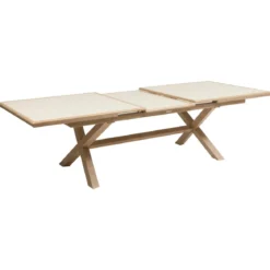 TABLE AXIOME EXTENSIBLE ALUMINIUM ARGILE HONEY 10 PLACES