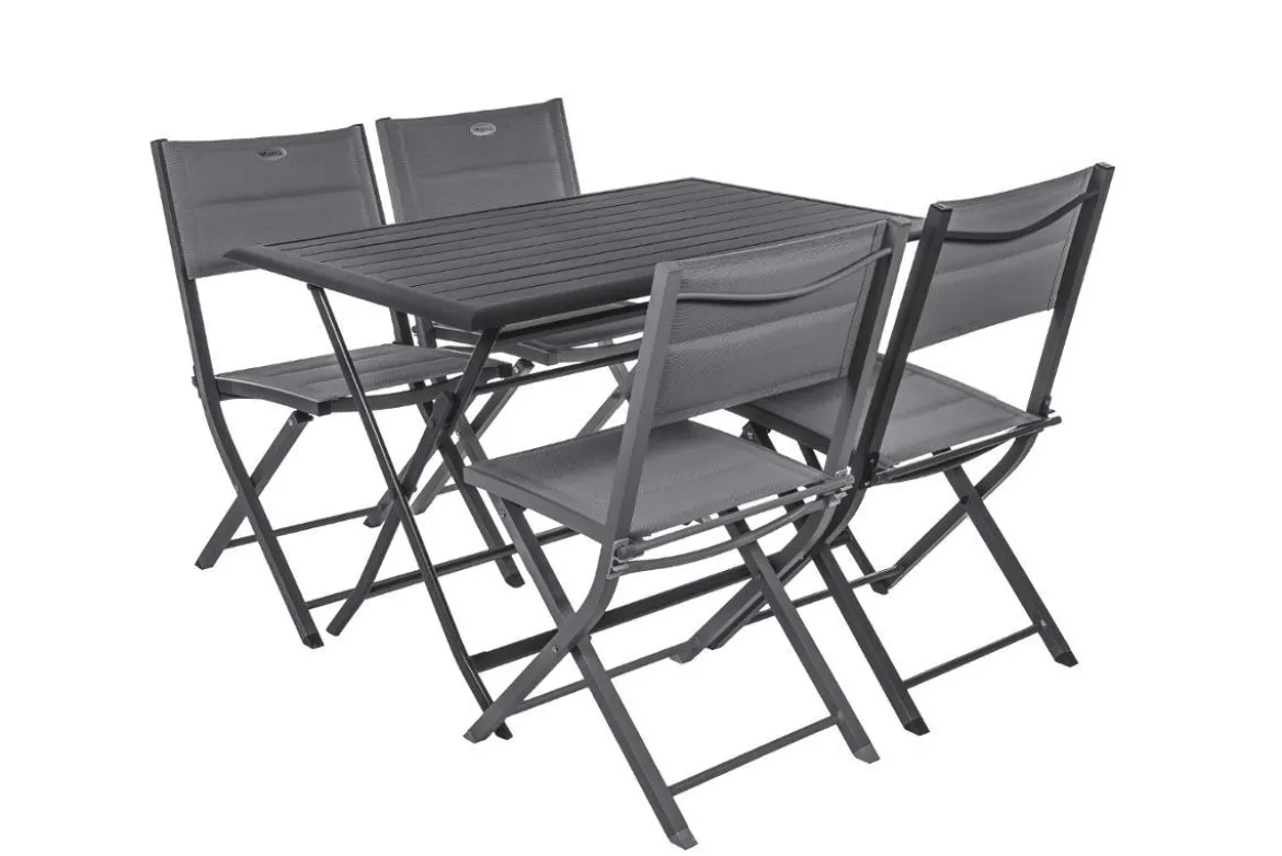TABLE AZUA PLIANTE ALUMINIUM GRAPHITE 4 PLACES