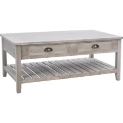 TABLE BASSE BOIS CAMPAGNE 2 TIROIRS