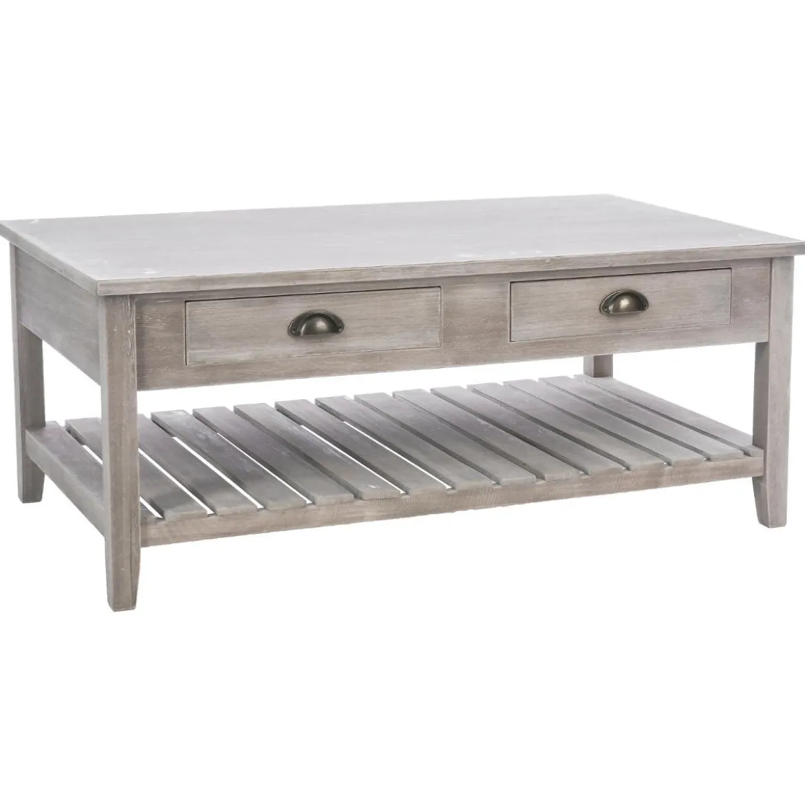 TABLE BASSE BOIS CAMPAGNE 2 TIROIRS