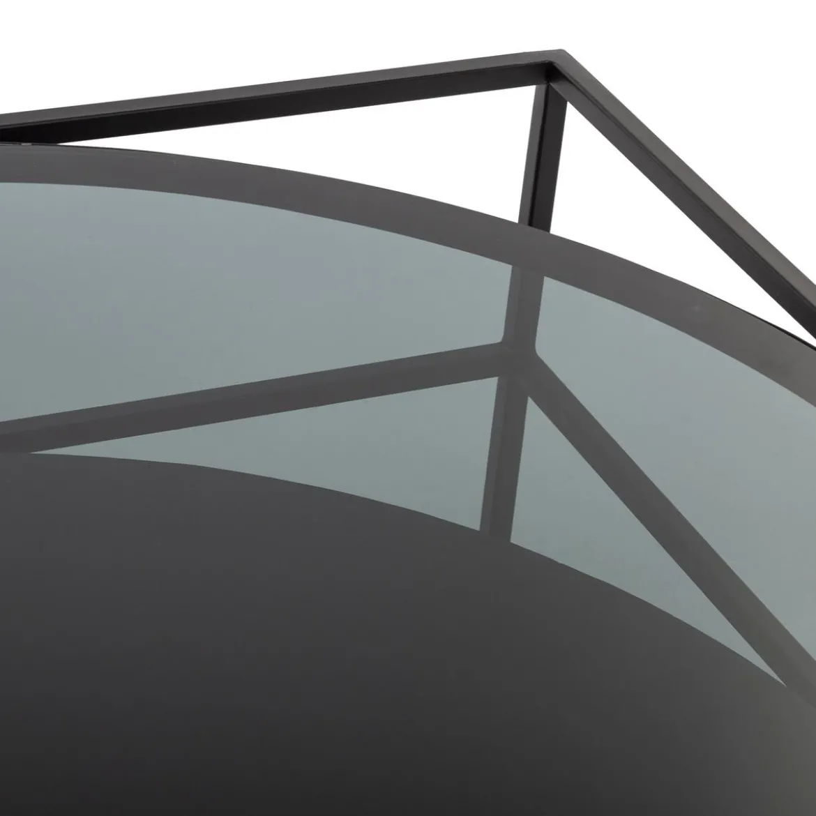 TABLE BASSE METAL VERRE YOHO D.90X90X40CM