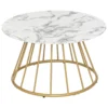 TABLE BASSE RAYO EFFET MARBRE BLANC D.70CM