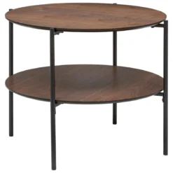 TABLE BASSE RONDE METAL KEMI MARRON D.63.2CM