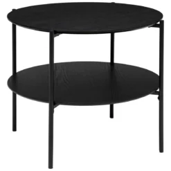 TABLE BASSE RONDE METAL KEMI NOIR D.63.2CM