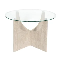 TABLE BASSE RONDE VERRE PIETRA D70CM