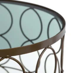TABLE CAFE ARCHI DORE D.35X35X38CM