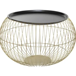 TABLE CAFE METAL ALYA DORE D.66.5X40CM