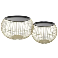 TABLE CAFE METAL ALYA DORE D.66.5X40CM