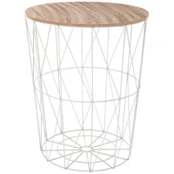 TABLE CAFE METAL GRIS KUMI D.47X57CM