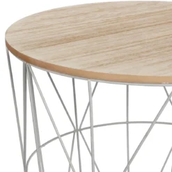 TABLE CAFE METAL GRIS KUMI D.41X40CM