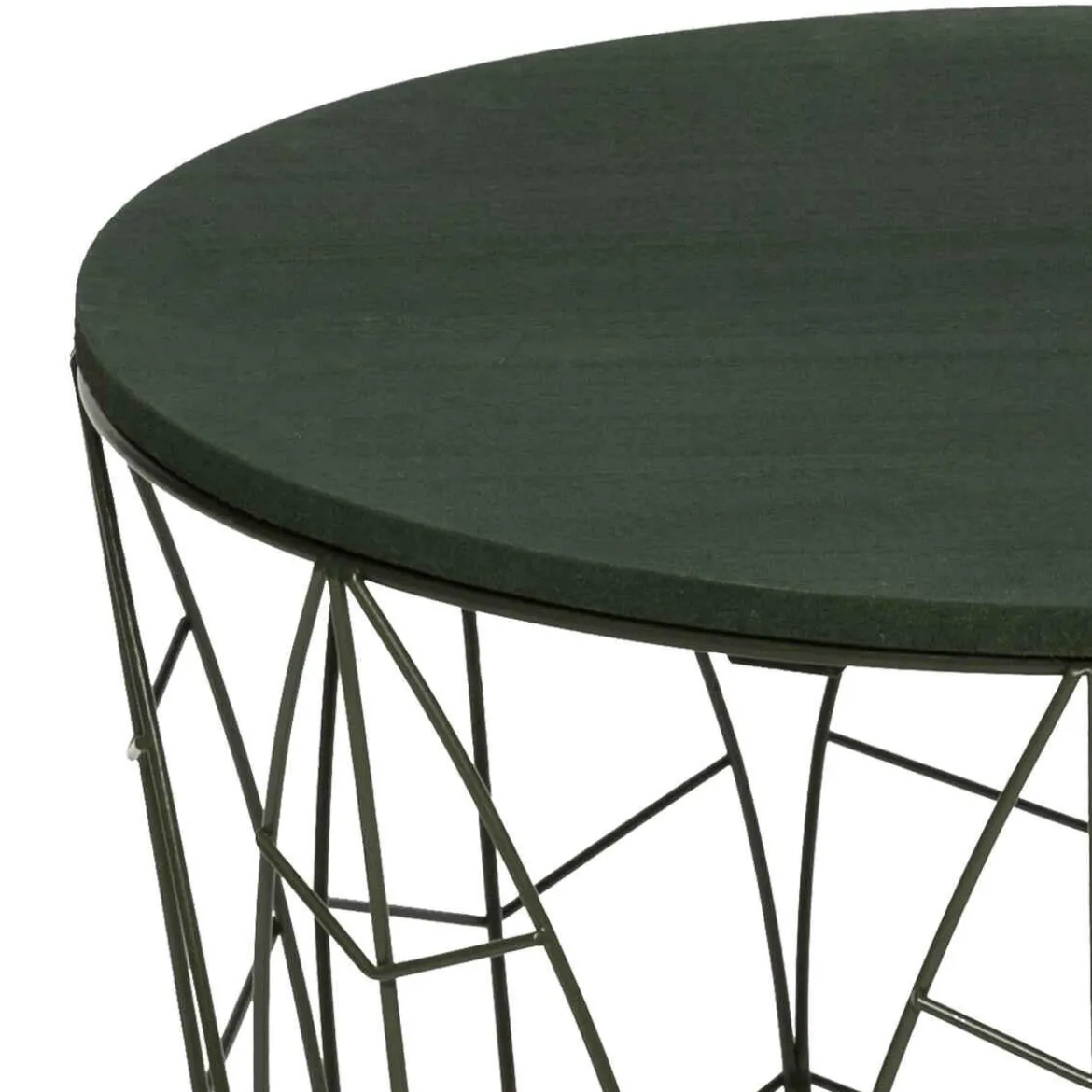 TABLE CAFE METAL VERT KUMI LEAF