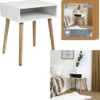 TABLE CHEVET NICHE BLANC