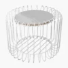 TABLE CYLINDRE FILAIRE BLANCHE 40X30CM M2