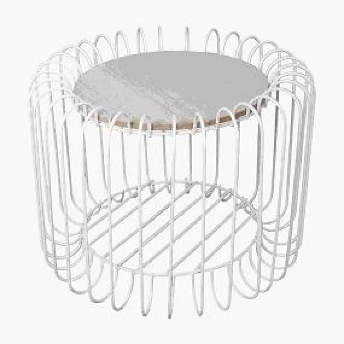 TABLE CYLINDRE FILAIRE BLANCHE 40X30CM M2